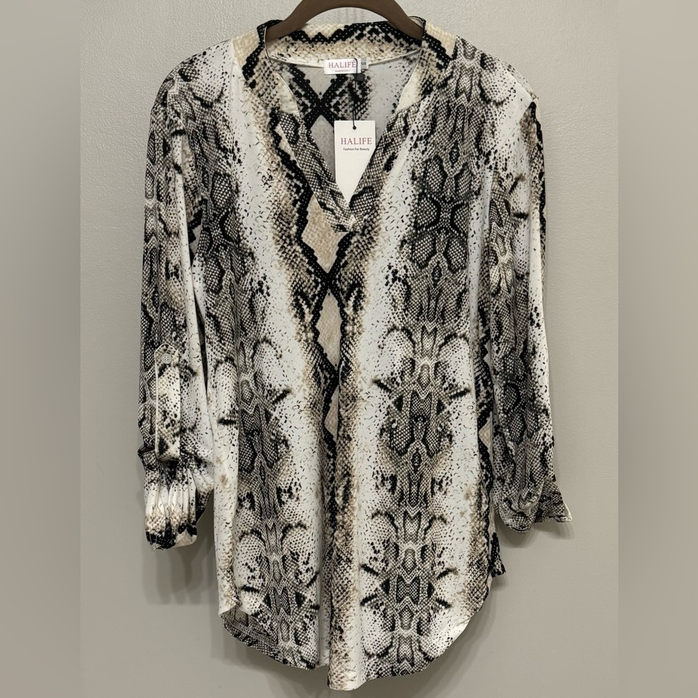 Halife Snake-print Blouse